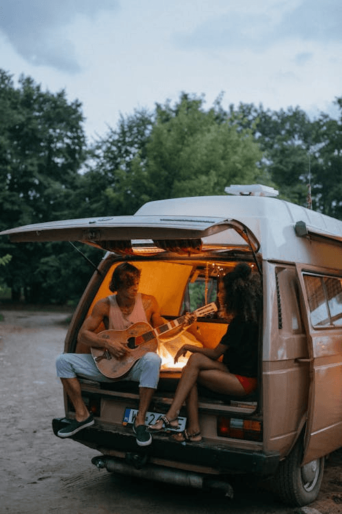 Vintage truck with guitar