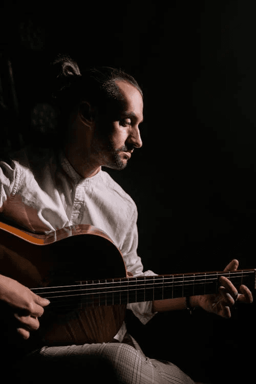 Vintage truck with guitar